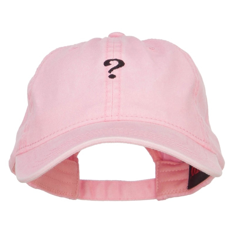 Mini Question Mark Embroidered Washed Cap Pink One Size