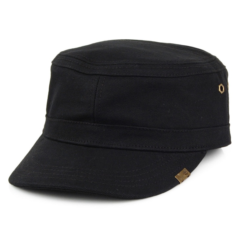 Timberland Hats Waxed Canvas Army Cap – Black Adjustable