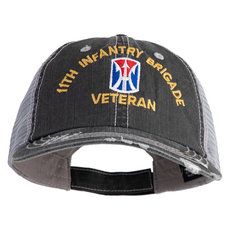 U.S. Army 11th Infantry Brigade Embroidered Low Profile Special Cotton Mesh Cap Black One Size