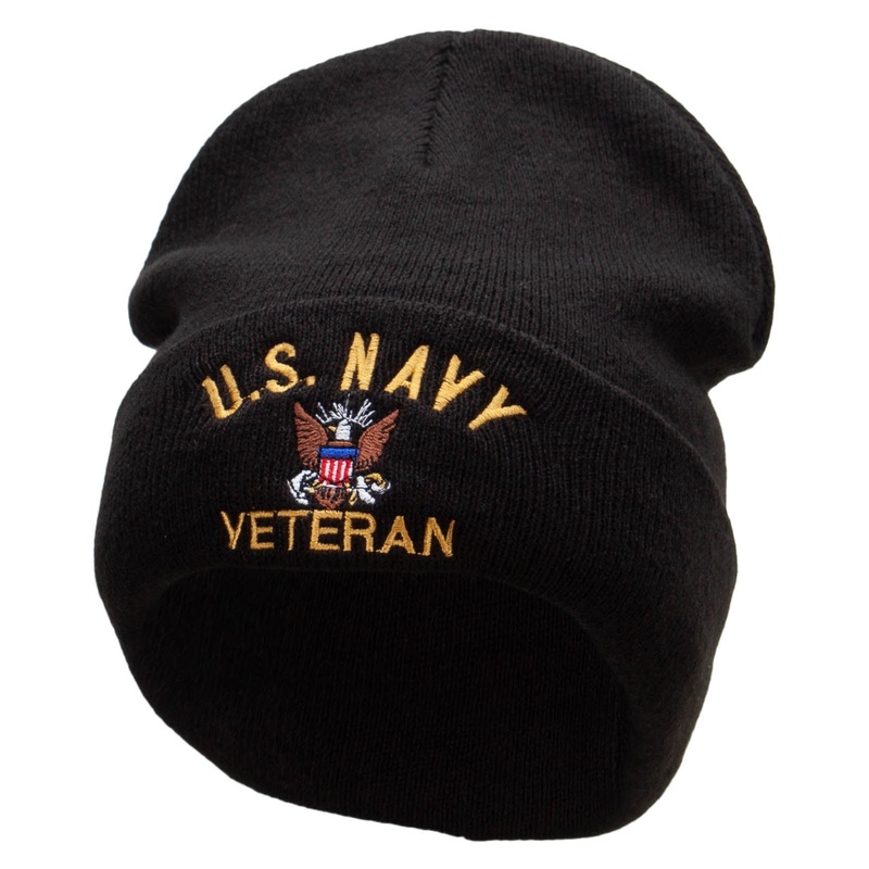 US Navy Veteran Big Size Acrylic Long Beanies Black XL-3XL