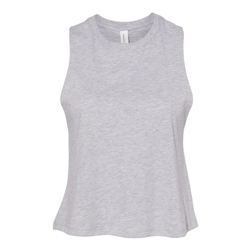 BELLA + CANVAS 6682 Womens Racerback Crop Tank Solid White Blend S
