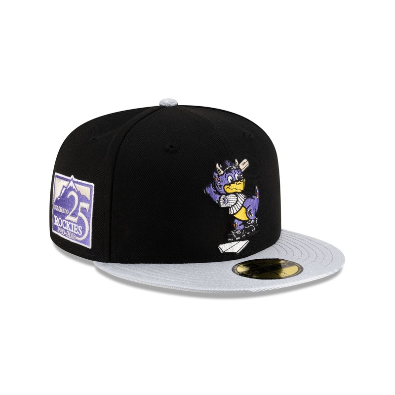 Colorado Rockies Mascot Black 59FIFTY Fitted Hat 7