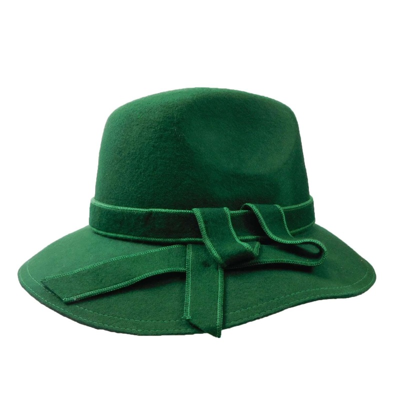 Floppy Fedora Hat, Green and Navy Green