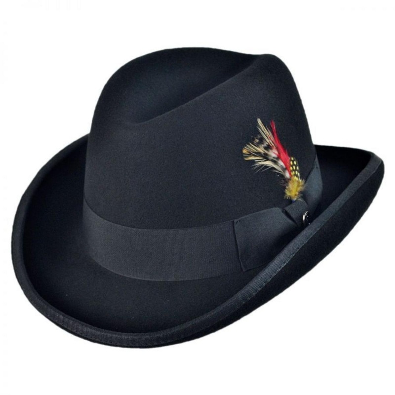 Homburg Wool Felt Hat BLACK S