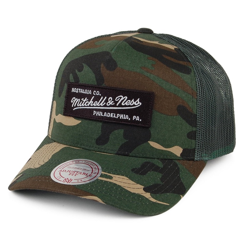 Mitchell & Ness Branded Box Logo Classic Trucker Cap – Camouflage Adjustable