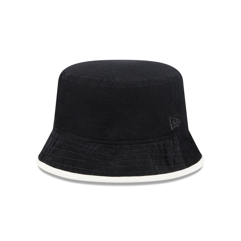 New Era Cap Black and White Cord Bucket Hat L