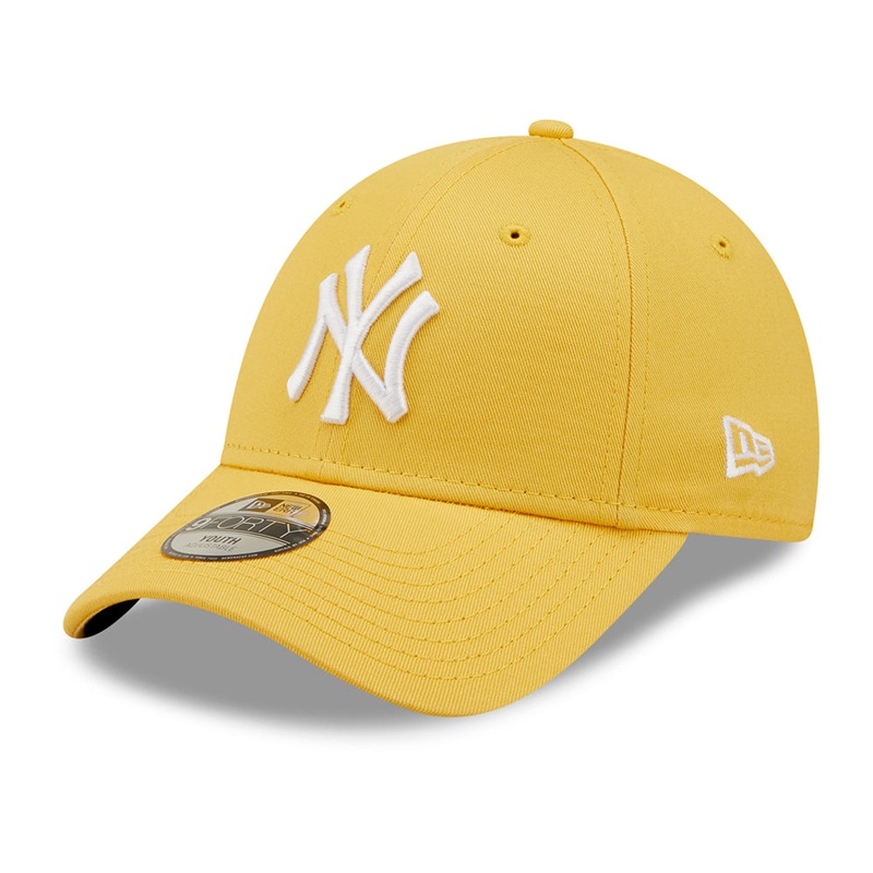 New Era Kids 9FORTY New York Yankees Baseball Cap – MLB League Essential – Yellow-White CHILD ADJ.