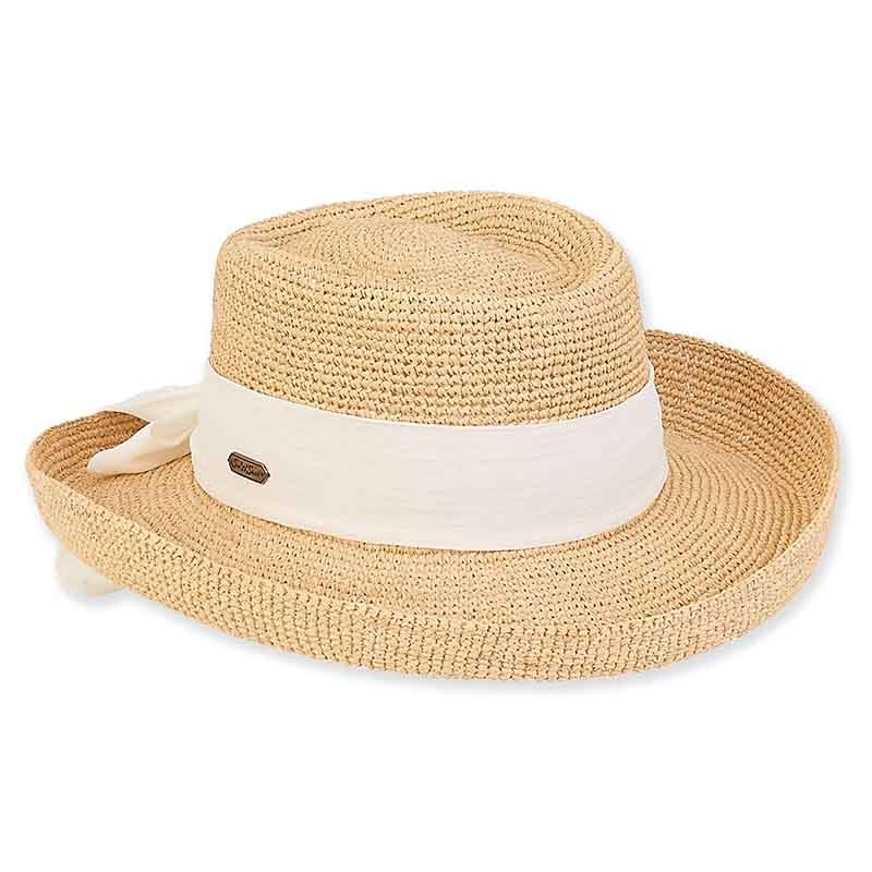 Organic Crochet Raffia Gambler – Sun ‘N’ Sand Hats Ivory Medium (58 cm)