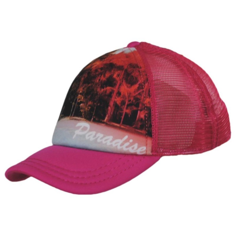Paradise Foam Mesh Snapback Trucker Cap FUCHSIA ADJUSTABLE