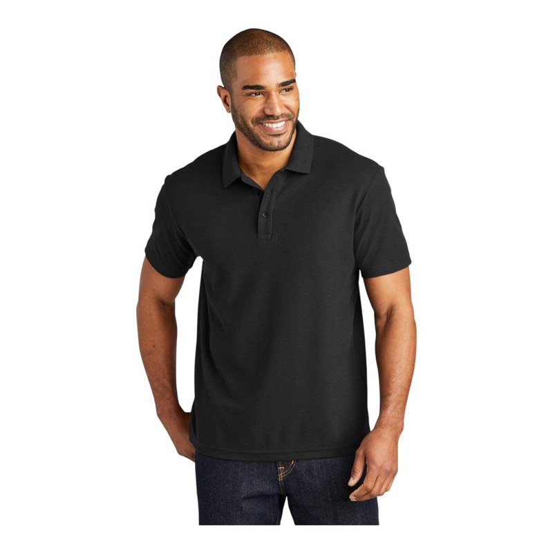 Port Authority K867 C-FREE Cotton Blend Pique Polo Black XS