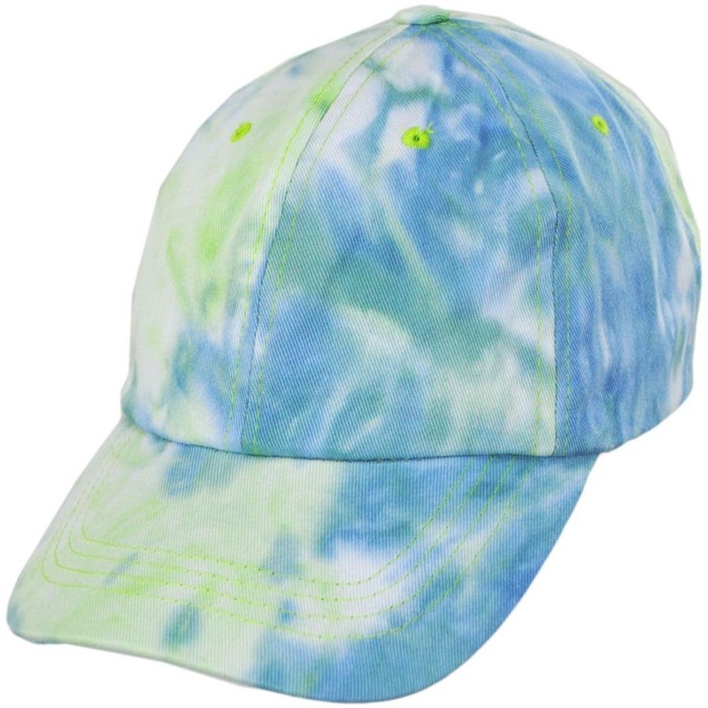 Splash Tie Dye Cotton Baseball Cap Dad Hat BLUE ONE SIZE FITS MOST