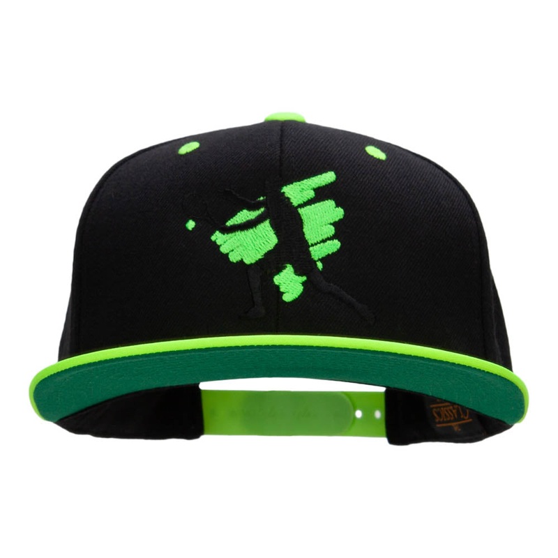 Tennis Action Embroidered Wool Blend Two Tone Cap Black Yellow One Size