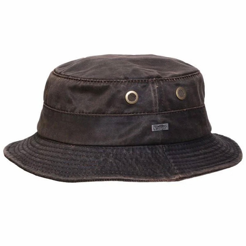 Weathered Cotton Bucket Hat BROWN S