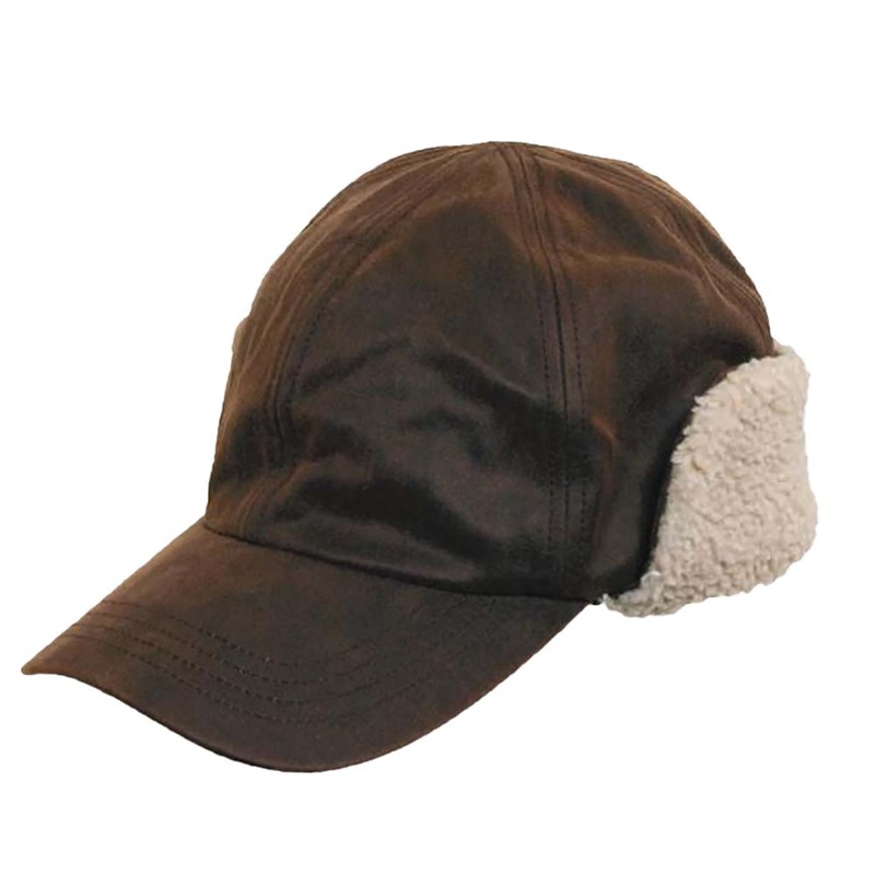 Weathered Cotton Cap with Earflap – DPC Outdoor Hat Brown X-Large