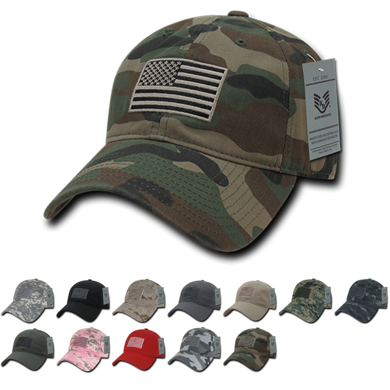 America USA Flag Tonal Dad Hats – A03 ACU Camo