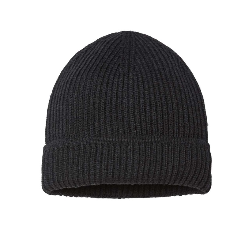 Atlantis Headwear MAPLE – Sustainable Finish Edge Knit Cap, Beanie Black