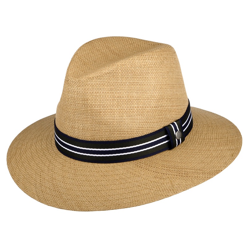 Barbour Hats Rothbury Toyo Straw Fedora Hat – Light Tan S