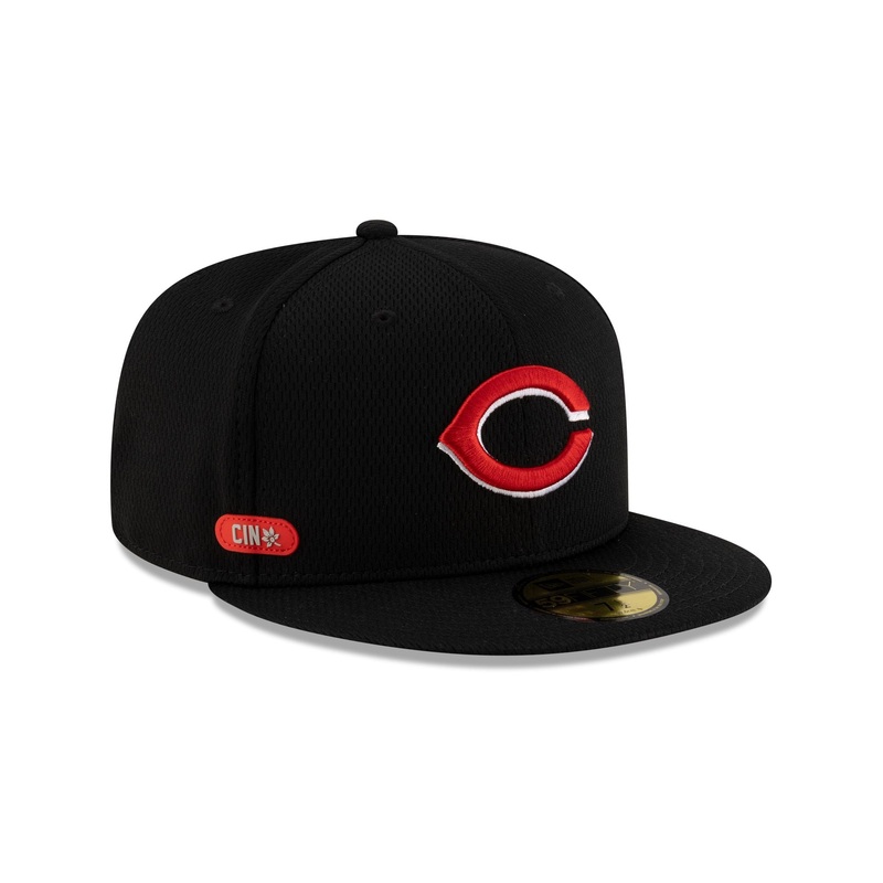 Cincinnati Reds 2025 Clubhouse Black 59FIFTY Fitted Hat 7