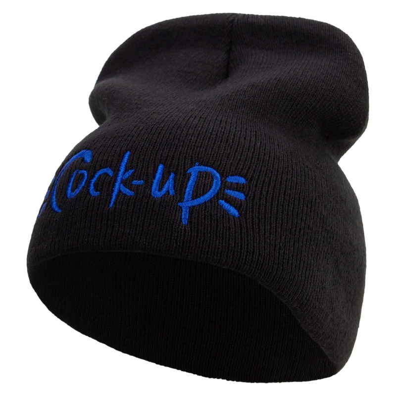Cook Up Embroidered 8 inch Acrylic Short beanie Black One Size