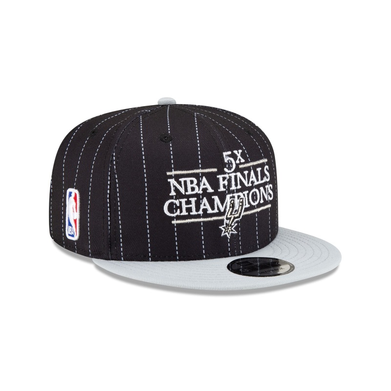 Just Caps NBA Champion Pinstripe San Antonio Spurs 9FIFTY Snapback Hat One Size