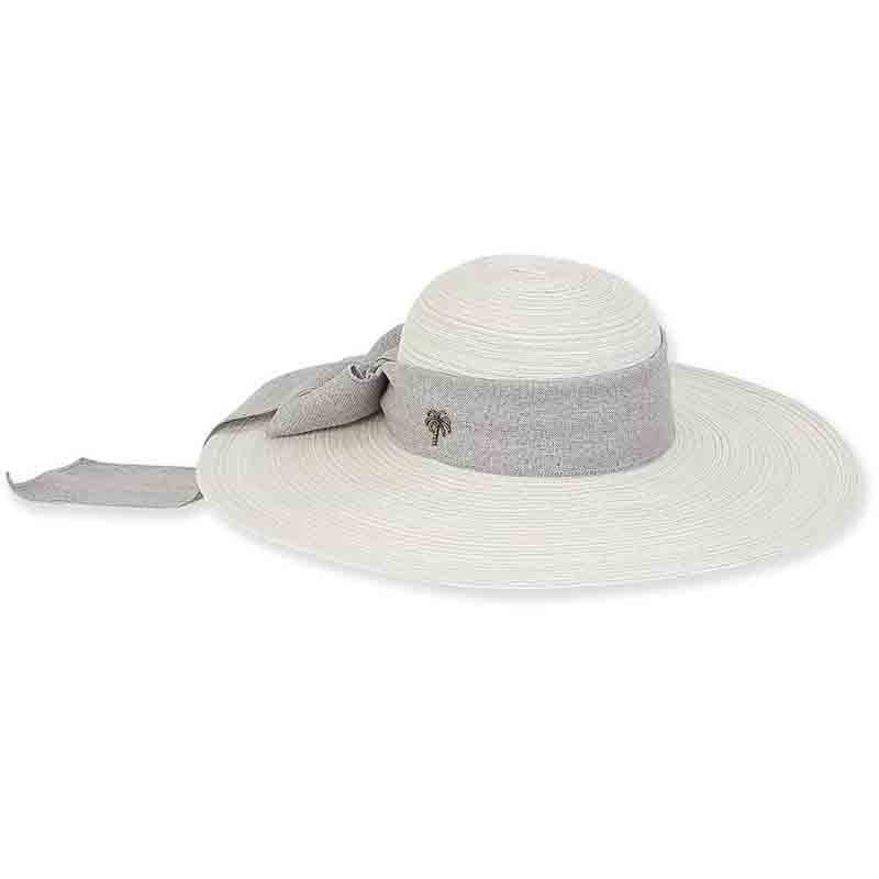 Linen Scarf Polybraid Wide Brim Sun Hat – Sun ‘N’ Sand Hats Grey
