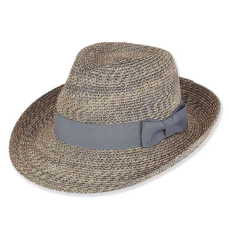 Multitone Tweed Summer Fedora Hat – Sun ‘N’ Sand Hats Grey Heather Medium (57 cm)