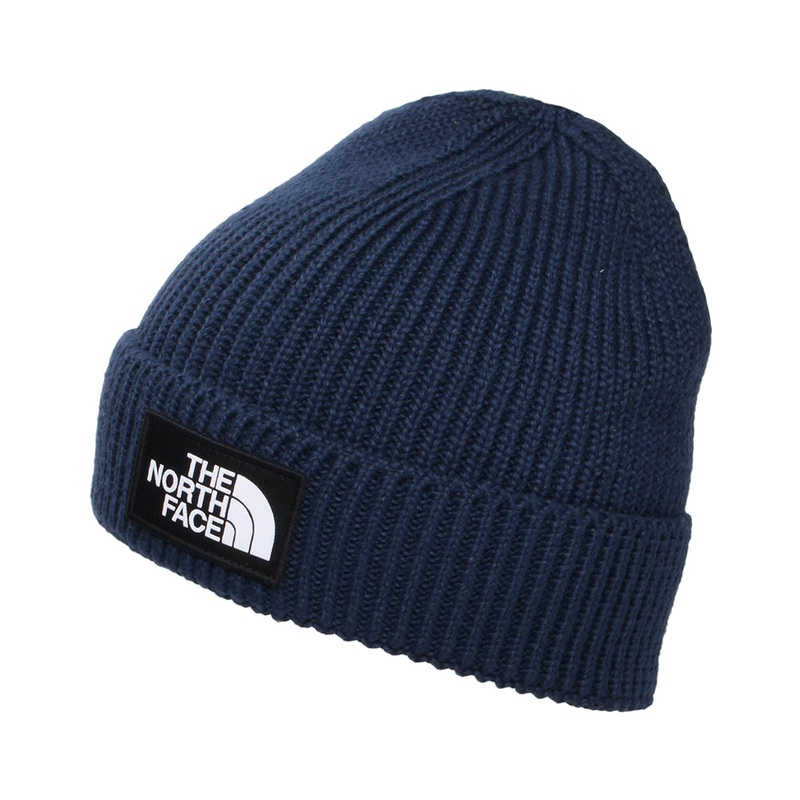 The North Face Hats TNF Logo Box Recycled Beanie Hat – Navy Blue 1-Size