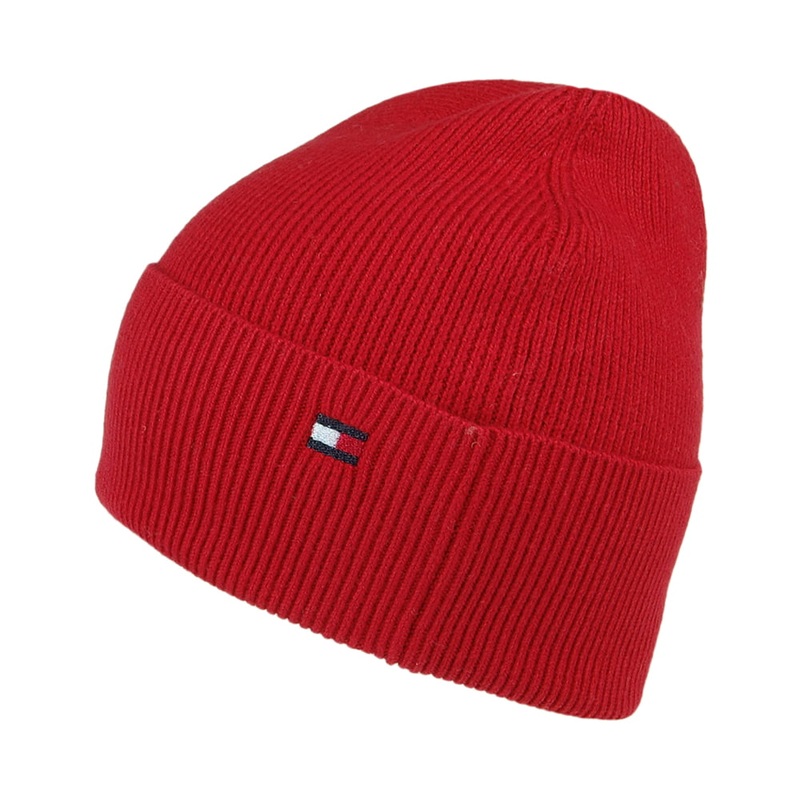Tommy Hilfiger Hats Essential Knit Cotton Cashmere Beanie Hat – Red 1-Size