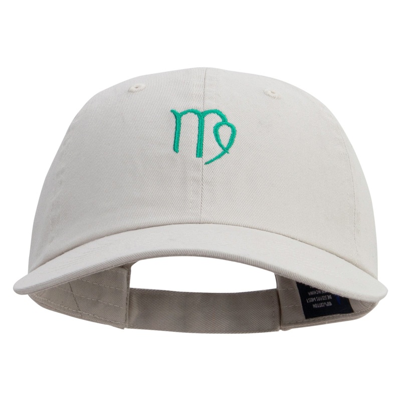 Virgo Astrology Embroidered Low Profile Dyed Cotton Twill Cap Putty One Size