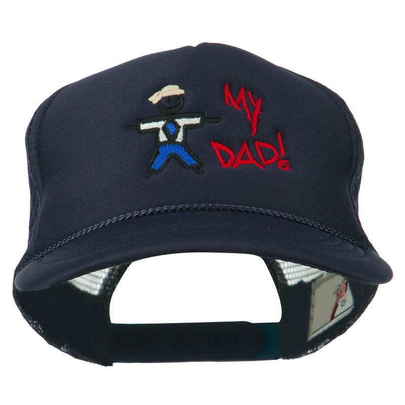 My Dad Embroidered Youth Foam Golf Mesh Cap Navy One Size